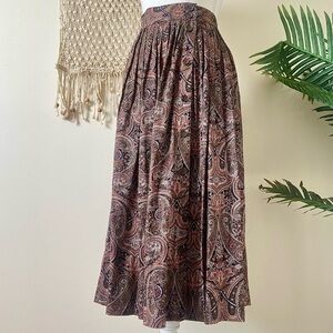 Vintage Giorgio Saint-Angelo Paisley Button Down Long Skirt w Pockets – Size 6